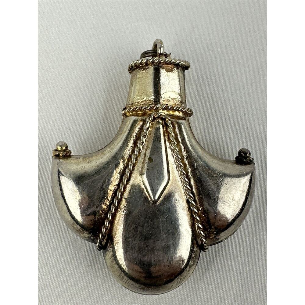 Vintage 3-D Dimensional Silver Fleur‎ de Lis Pendant Steampunk French Goth